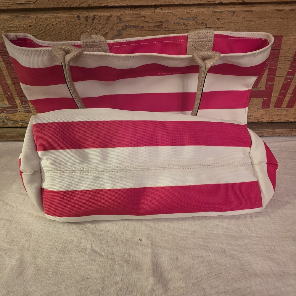 Dooney & Bourke Red and White Striped Tote Bag - Picture 10 of 13